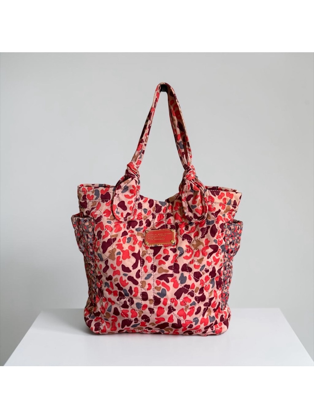 Marc Jacob’s Quilted Nylon Pink Leopards Print Tote Bag
